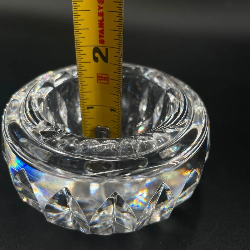 2 Waterford Crystal Signed Ashtrays Alana Trinket Dish Tea Light Holder Vintage